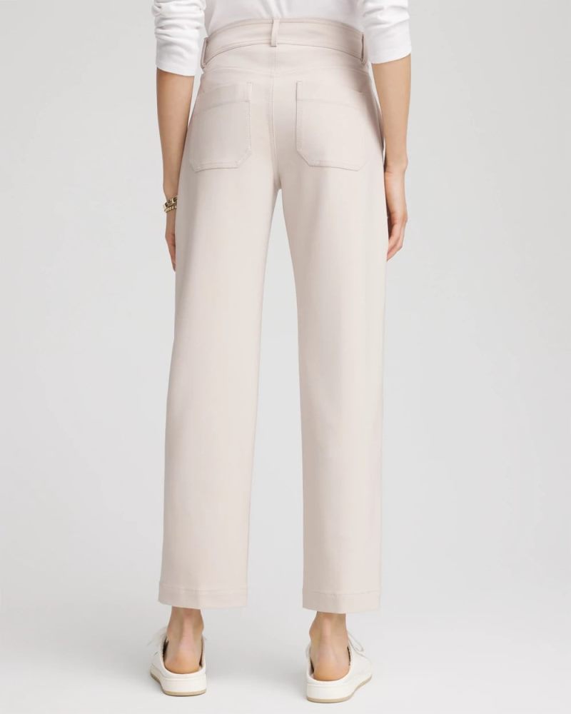 Chicos Bi-Stretch Straight Ankle Pants - SMOKEY TAUPE