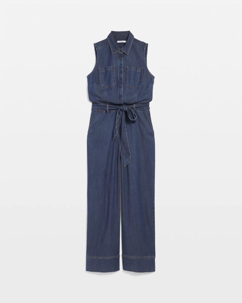 Chicos Denim Wide-Leg Jumpsuit - BISCAYNE BLUE