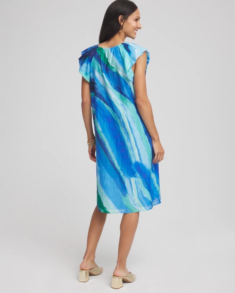 Chicos Cotton-Silk Voile Popover Dress - MULTI