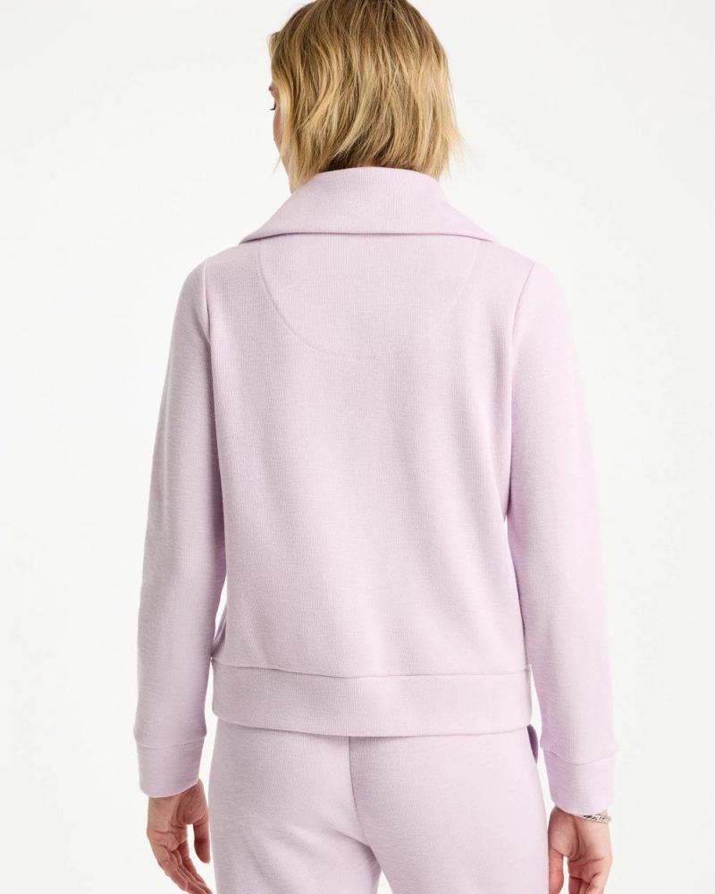 Chicos Zenergy® Beach Slub Half-Zip Pullover Top - PALE SWEET PEA
