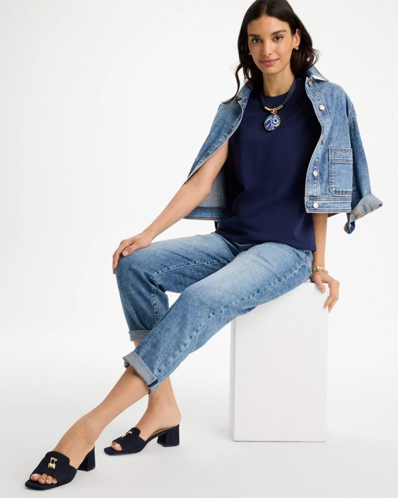 Chicos Perfect Crewneck Tee - PASSPORT BLUE