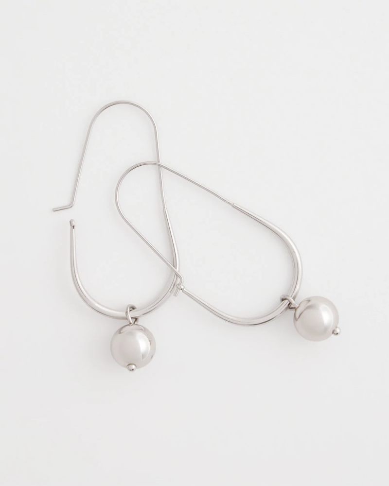 Chicos Silver Bead Threader Earrings - SILVER