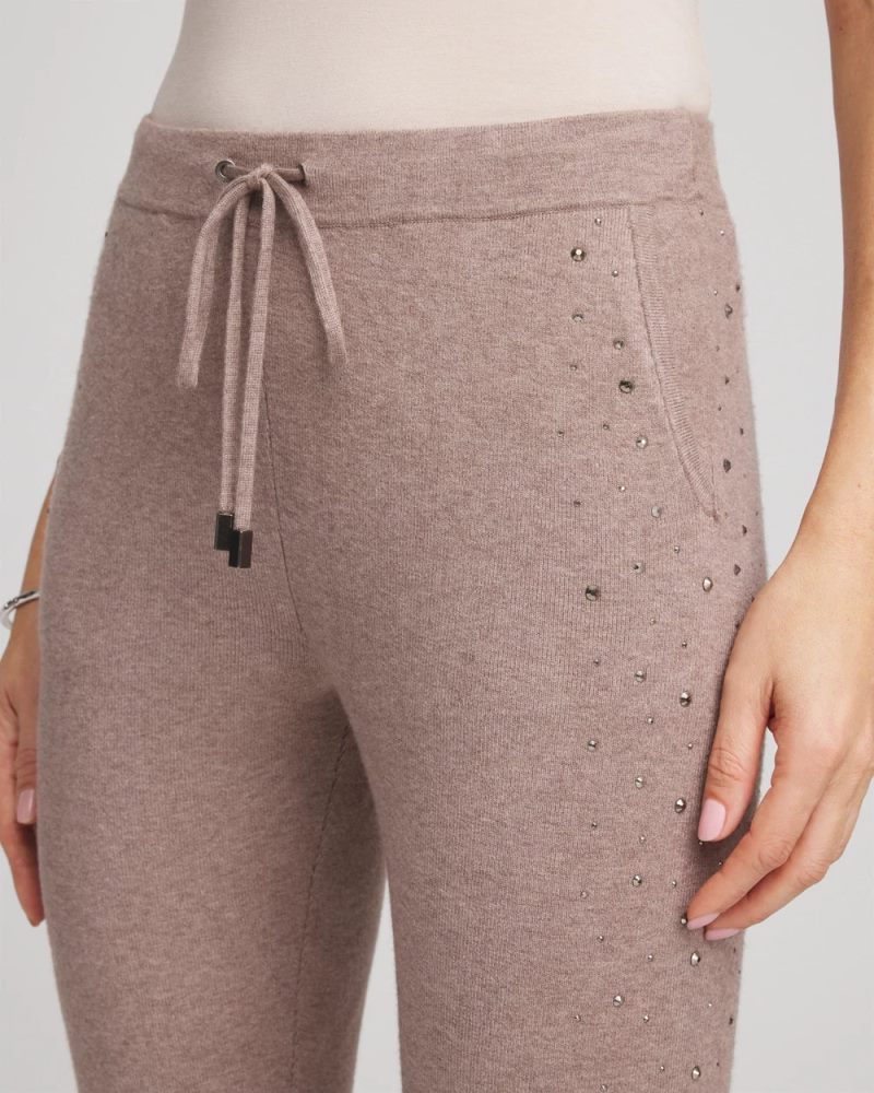 Chicos Zenergy® Luxe Rhinestone Ankle Pants - TAUPE HEATHER