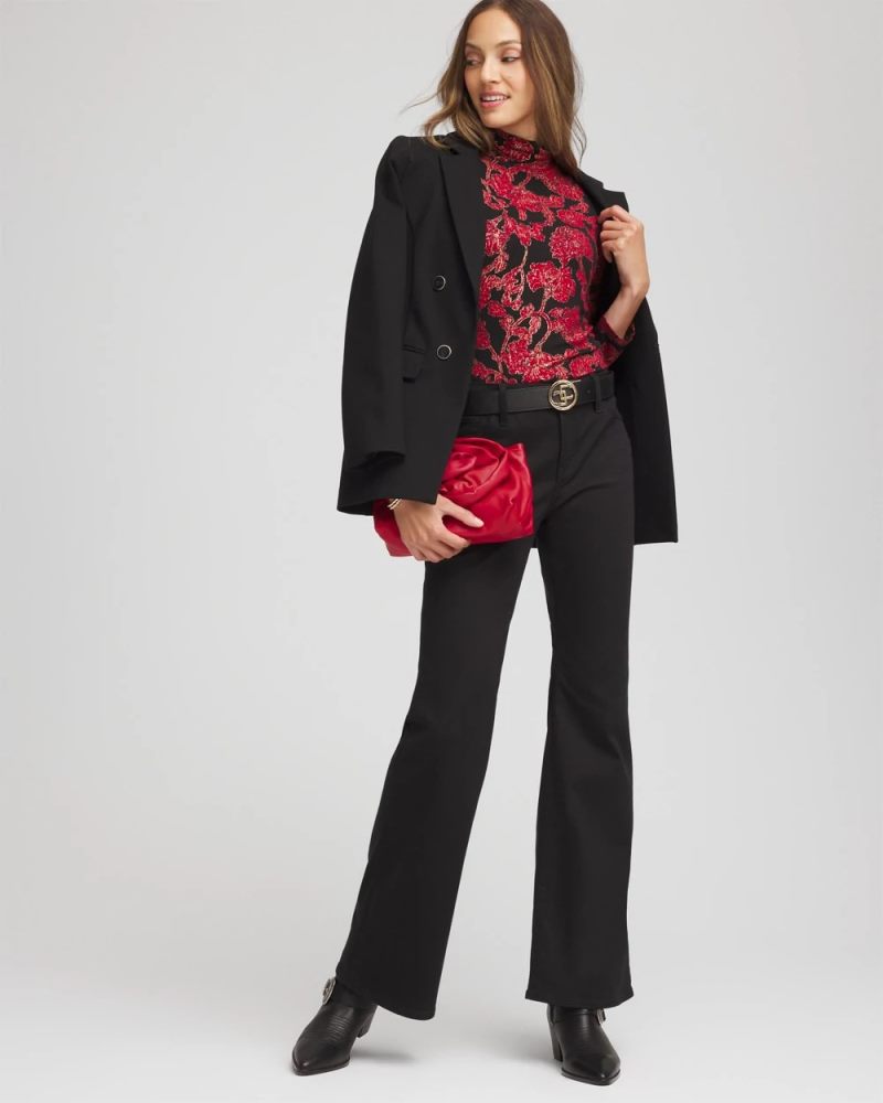 Chicos Touch of Cool™ Mockneck Layering Tee - CARMINE RED