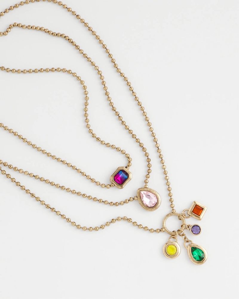 Chicos Multi-Strand Gem Necklace - MULTI