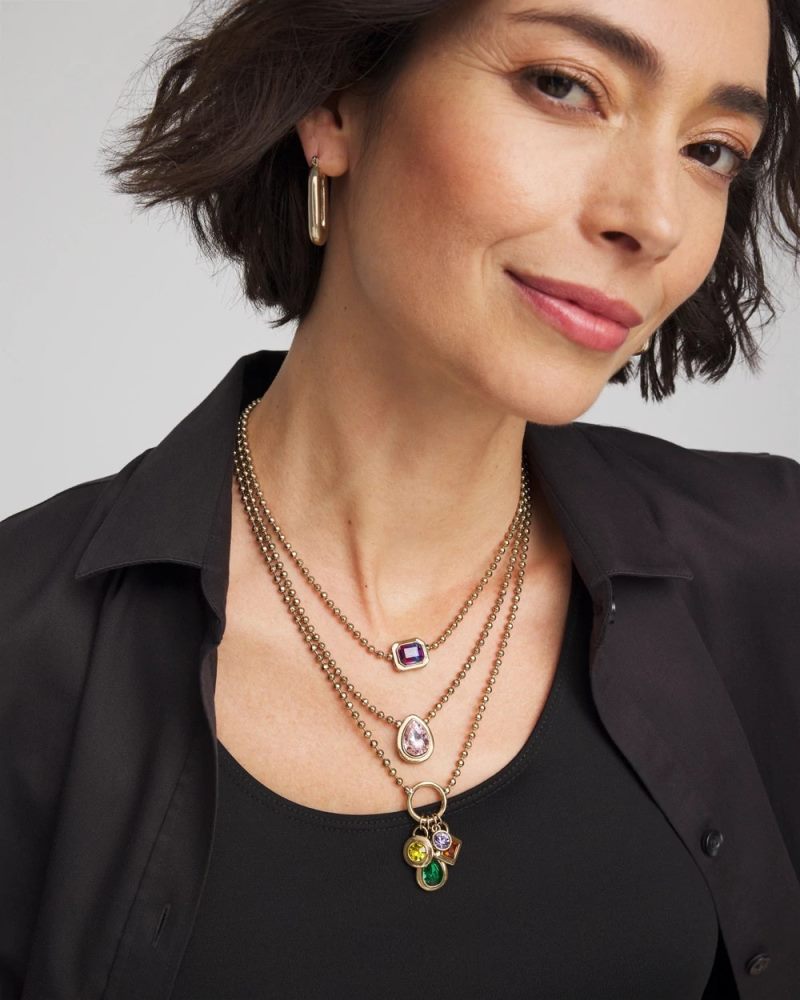 Chicos Multi-Strand Gem Necklace - MULTI