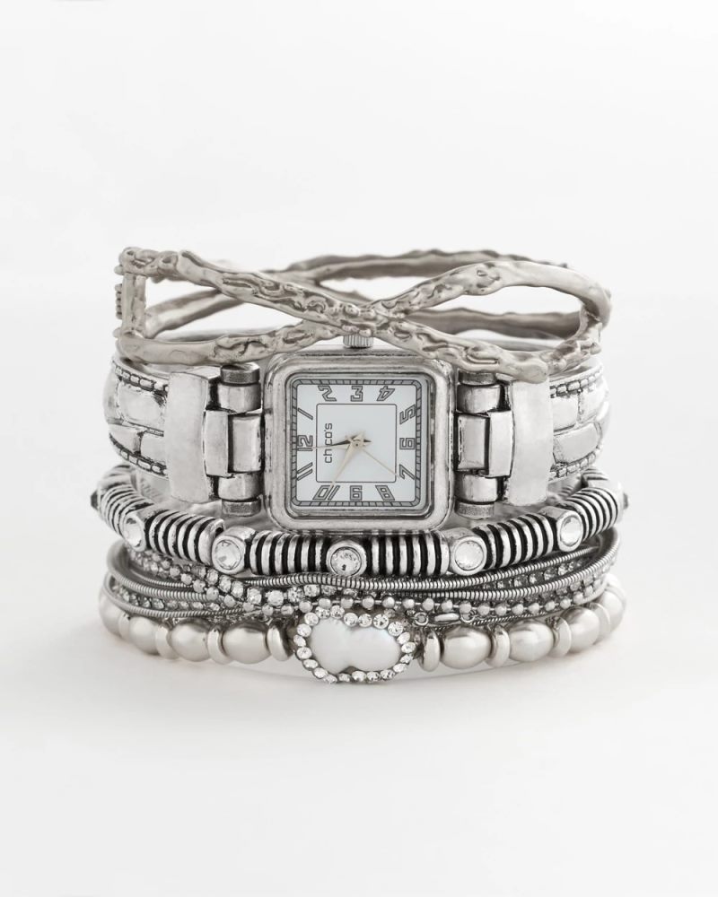 Chicos Chico's Originals Vintage Silver Cuff Watch - SILVER