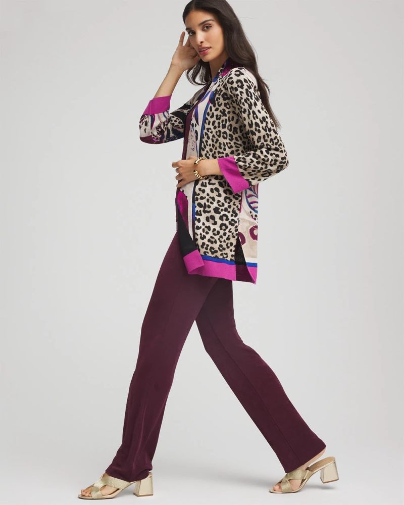 Chicos Travelers™ Collection Artisanal Cardigan - BLACKENED BURGUNDY