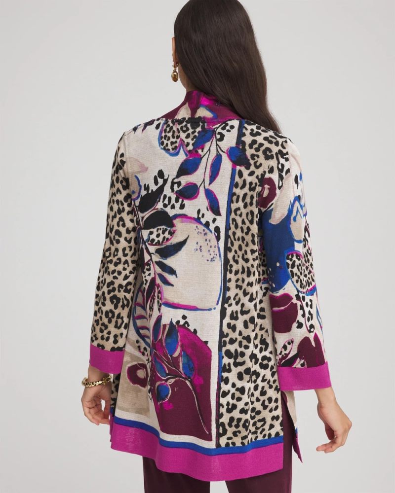 Chicos Travelers™ Collection Artisanal Cardigan - BLACKENED BURGUNDY