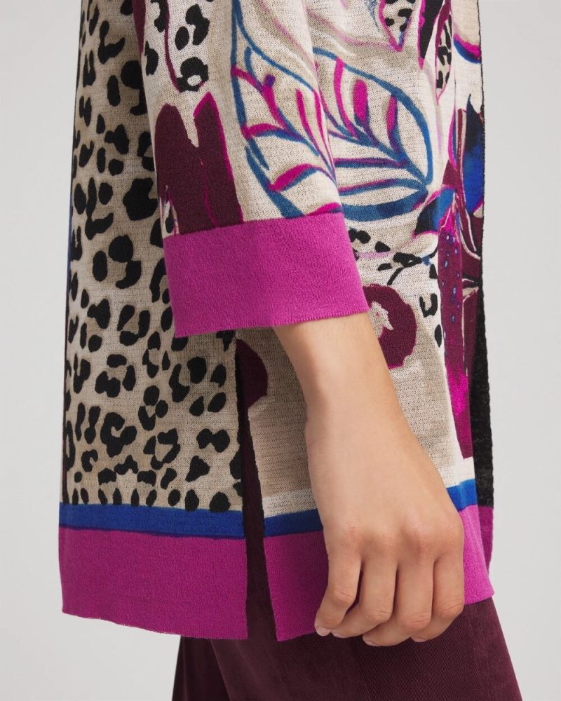 Chicos Travelers™ Collection Artisanal Cardigan - BLACKENED BURGUNDY