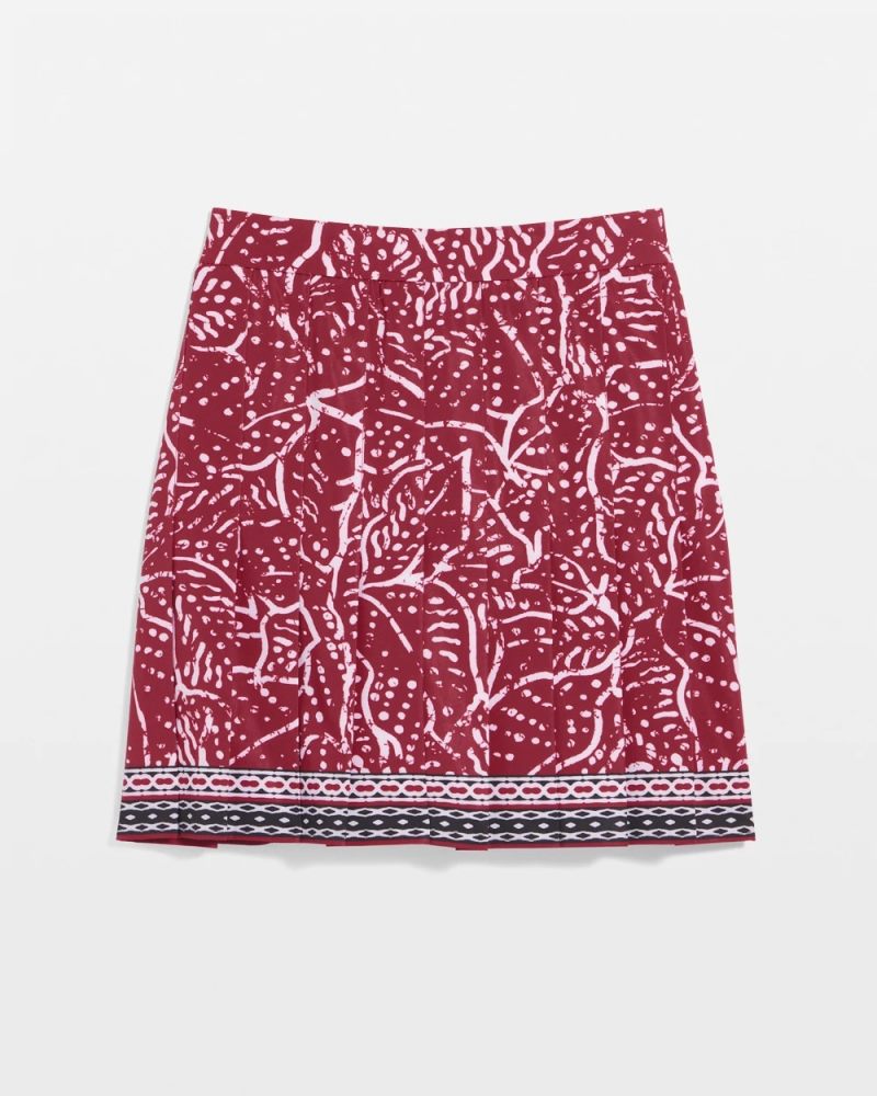 Chicos Zenergy® UPF Pleated Floral Skort - RUSSET RED