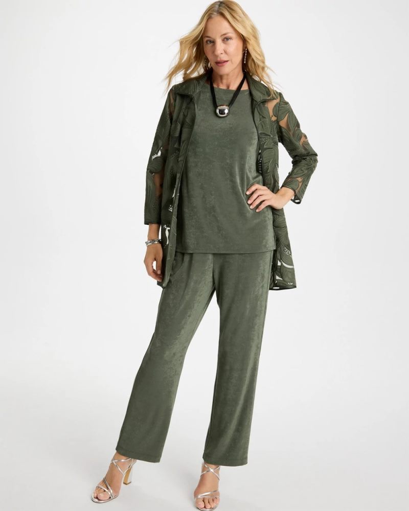Chicos Travelers™ Side-Slit Tank - KELP FOREST