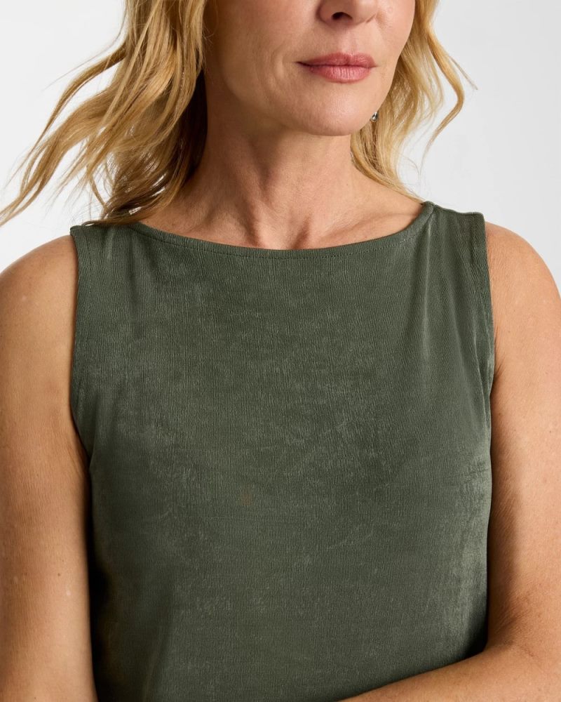 Chicos Travelers™ Side-Slit Tank - KELP FOREST