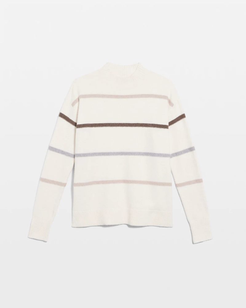 Chicos Sequined Stripe Pullover Sweater - ENGLISH CREAM