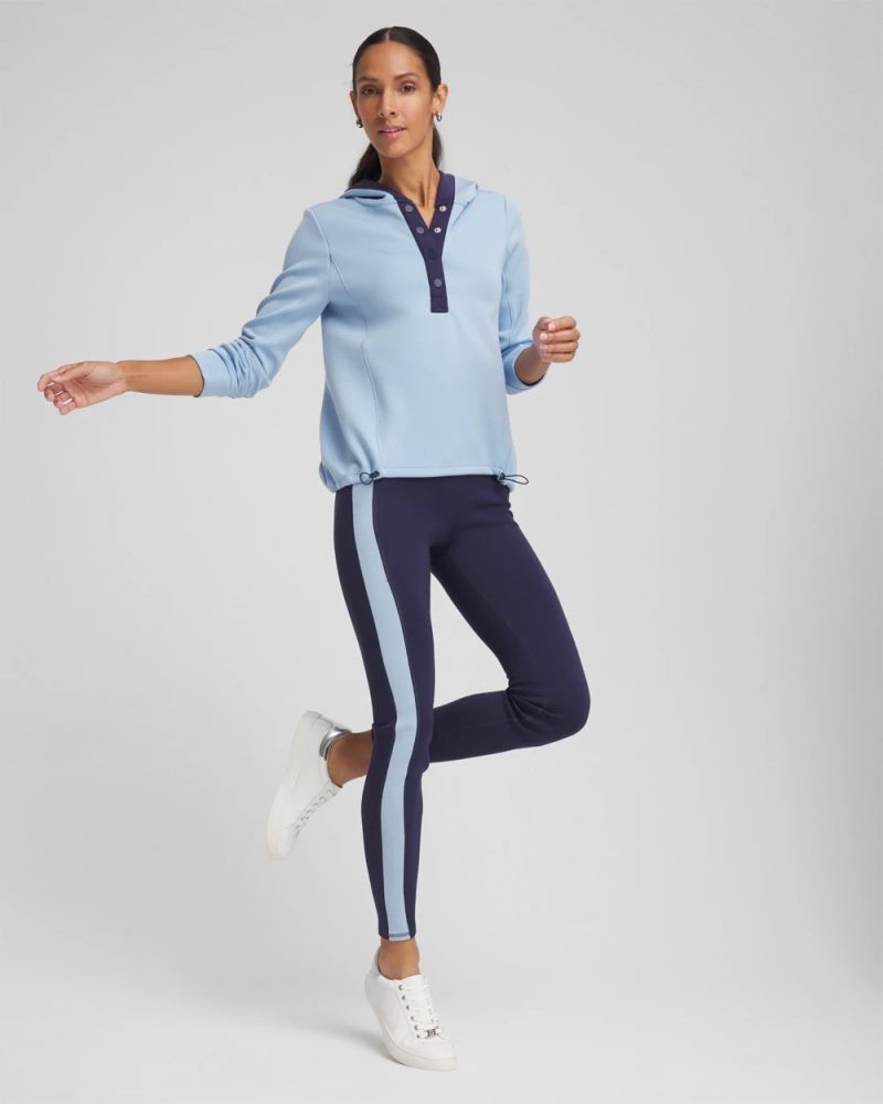 Chicos Zenergy® Soft Topaz Contrast Leggings - PASSPORT BLUE