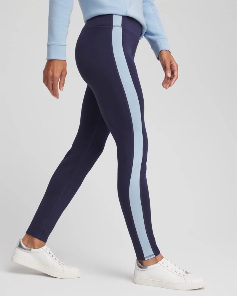 Chicos Zenergy® Soft Topaz Contrast Leggings - PASSPORT BLUE