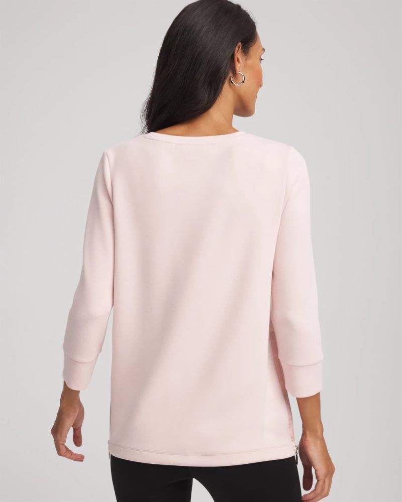 Chicos Zenergy® Satin-Trim Tunic - ROSE SMOKE