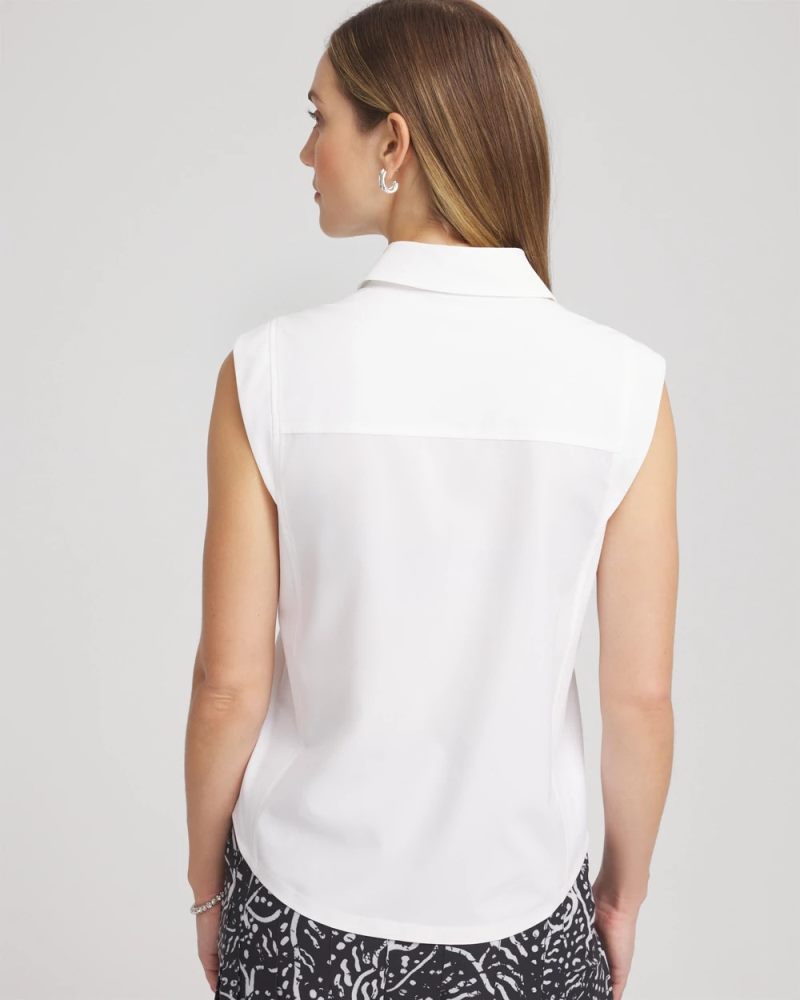 Chicos Zenergy® UPF Rib Mix Top - ALABASTER