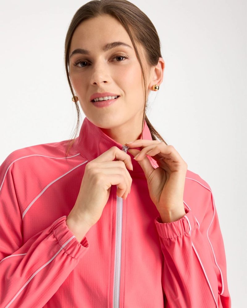 Chicos Zenergy® Ripstop Piping Jacket - CALYPSO CORAL