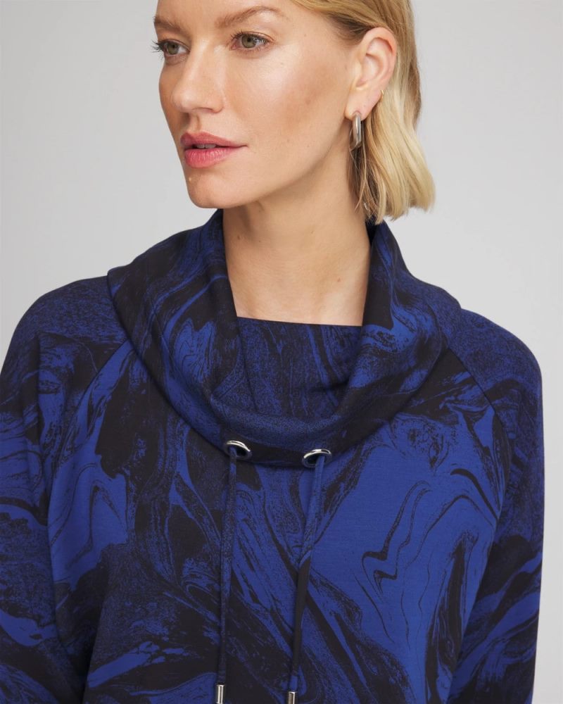 Chicos Zenergy® Soft Cowlneck Top - BLUE