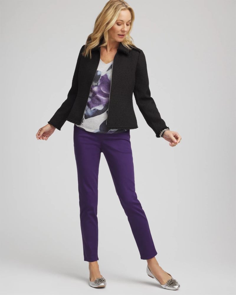 Chicos Modern Pull-On Ankle Jeggings - PURPLE ELIXIR