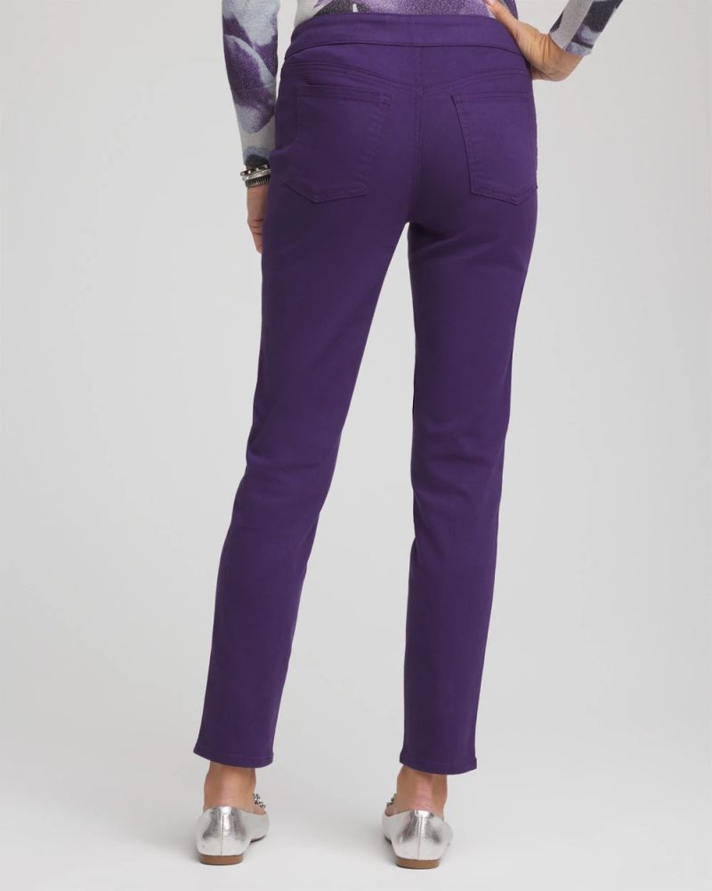 Chicos Modern Pull-On Ankle Jeggings - PURPLE ELIXIR