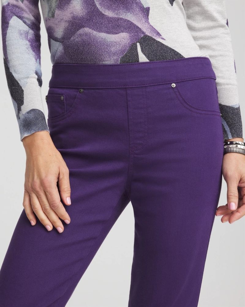 Chicos Modern Pull-On Ankle Jeggings - PURPLE ELIXIR