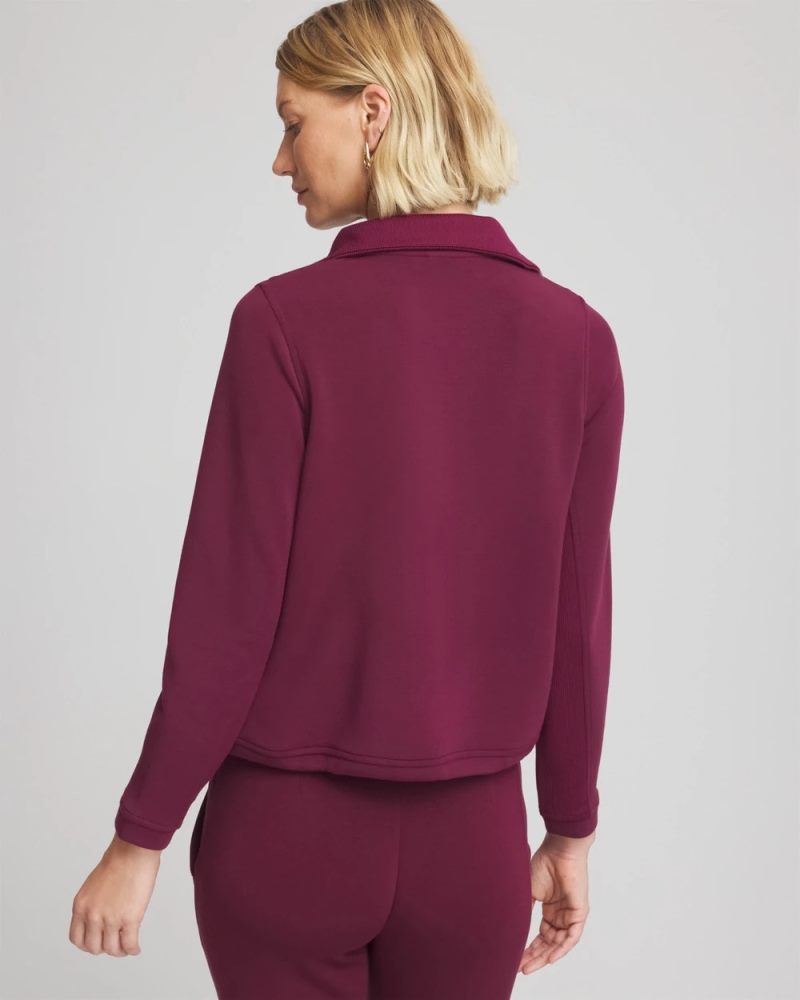 Chicos Zenergy® Ribbed Sweatshirt - DEEP CHIANTI