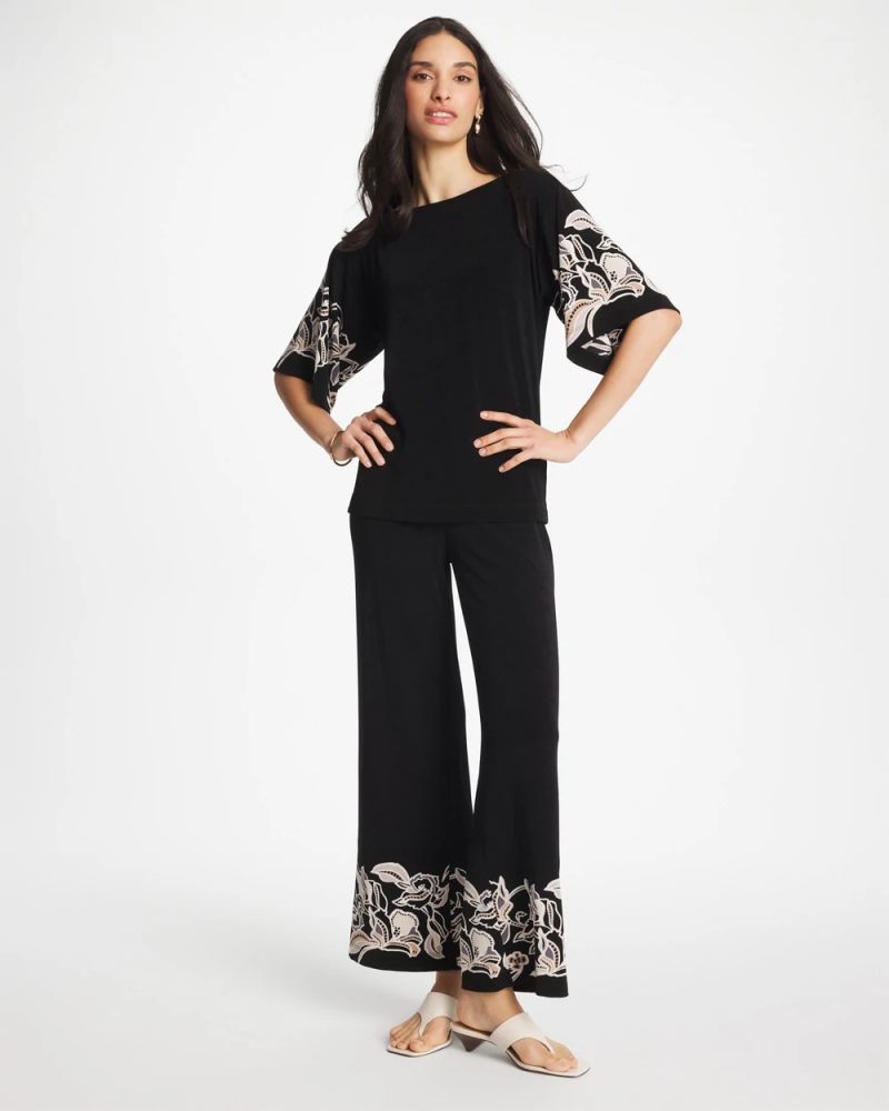 Chicos Travelers™ Border Pants - TRAVELERS BLACK