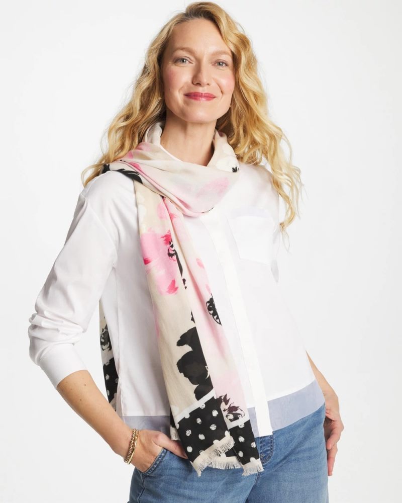 Chicos Blossom Burst Oblong Scarf - SWEET BLOSSOM