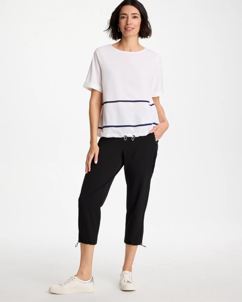 Chicos Zenergy® UPF Contrast Bungee Top - ALABASTER