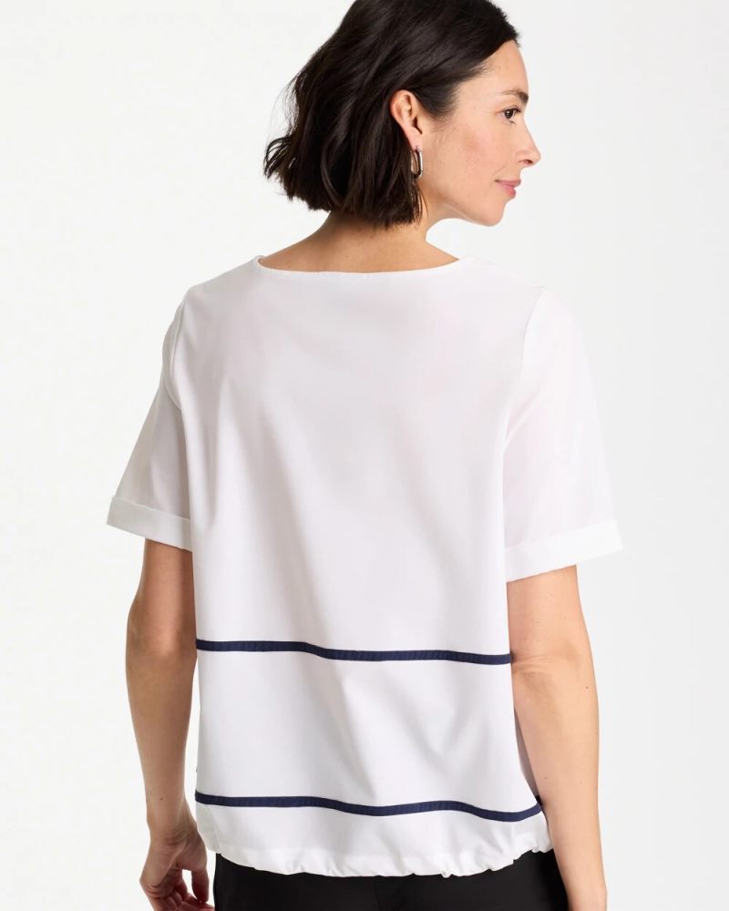 Chicos Zenergy® UPF Contrast Bungee Top - ALABASTER