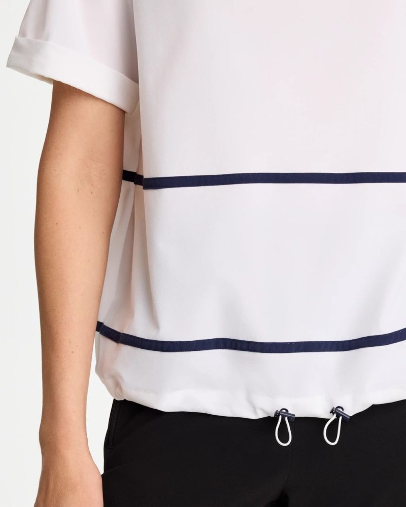 Chicos Zenergy® UPF Contrast Bungee Top - ALABASTER
