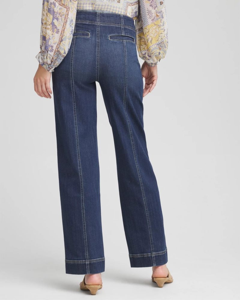 Chicos Pull-On Wide-Leg Jeans - ALORA INDIGO