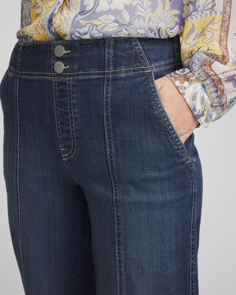 Chicos Pull-On Wide-Leg Jeans - ALORA INDIGO