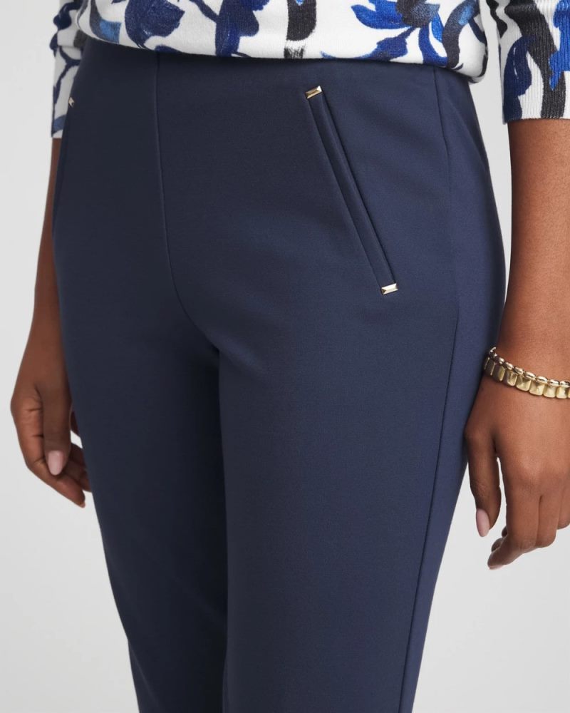 Chicos Juliet Slim Trim Detail Ankle Pants - PASSPORT BLUE