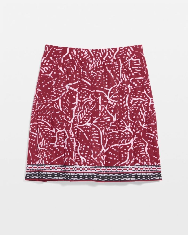 Chicos Zenergy® UPF Pleated Floral Skort - RUSSET RED