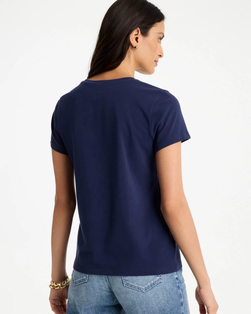 Chicos Perfect Crewneck Tee - PASSPORT BLUE