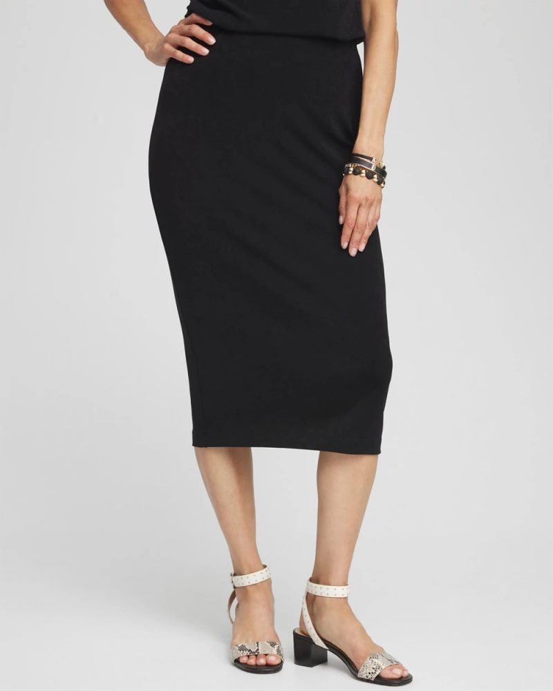 Chicos Travelers™ No Tummy Skirt - TRAVELERS BLACK