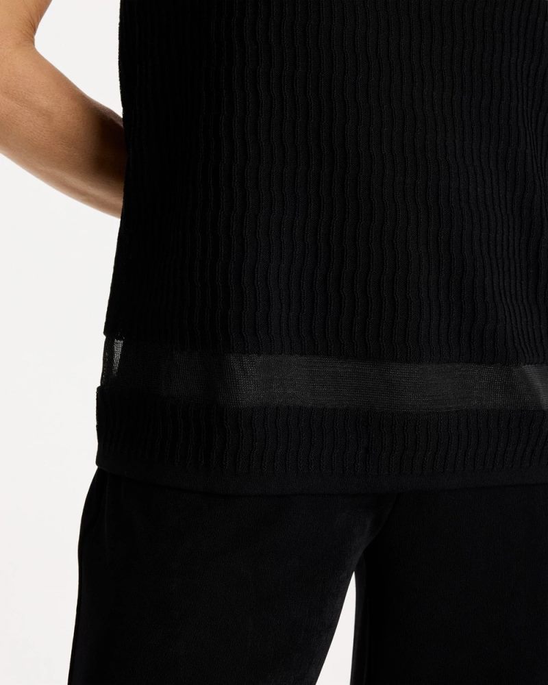 Chicos Travelers™ Sheer Stripe Tank - TRAVELERS BLACK