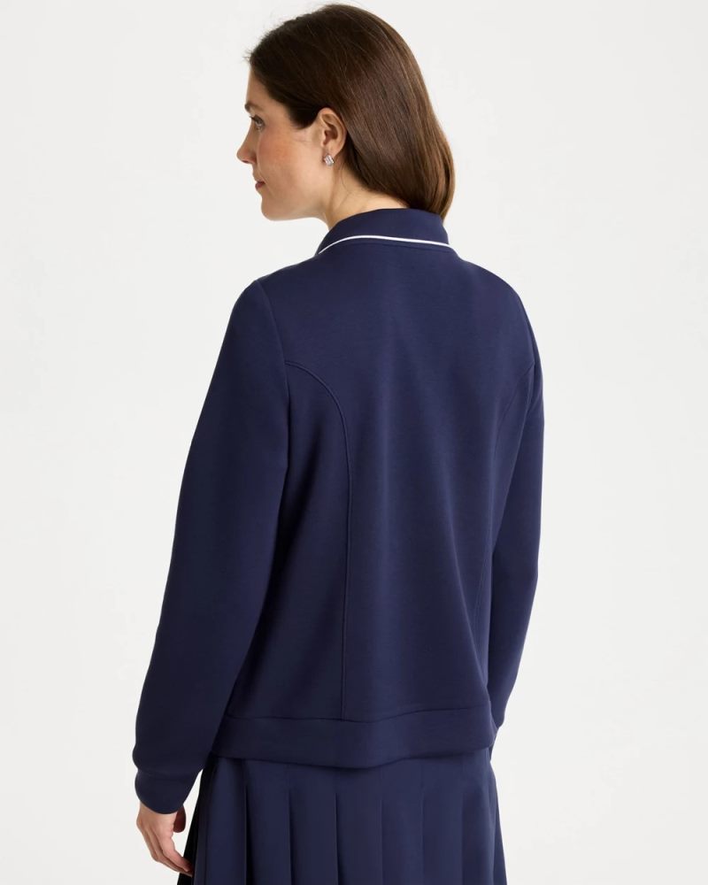 Chicos Zenergy® Soft Pique Button-Down Cardigan - PASSPORT BLUE