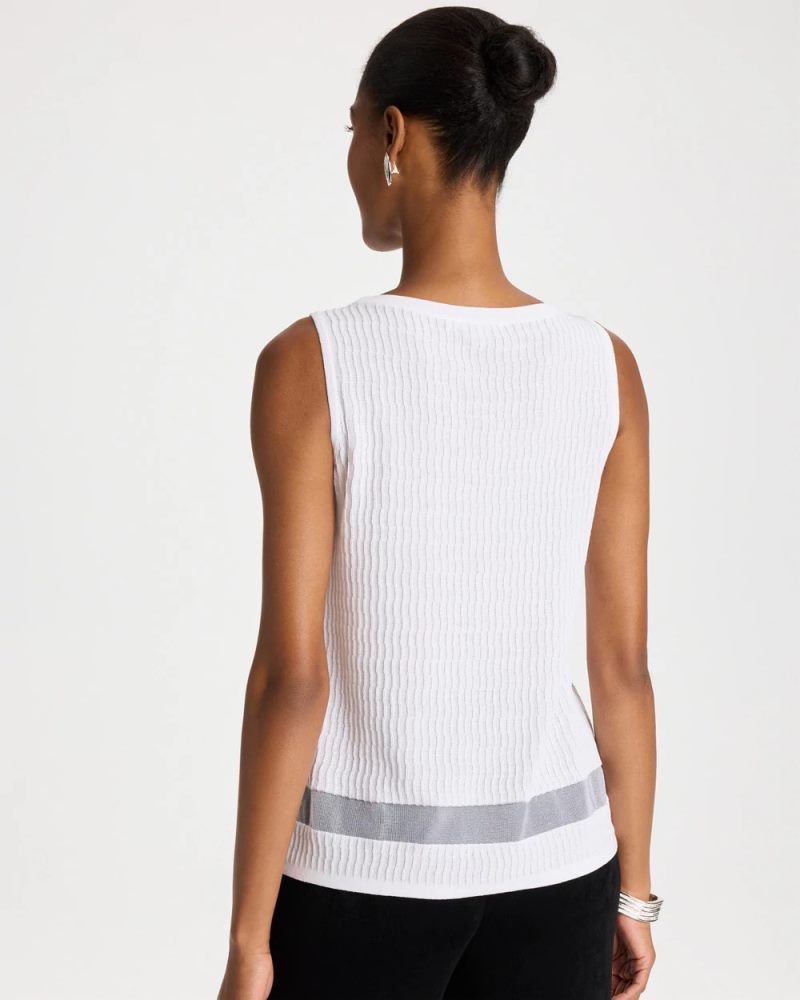 Chicos Travelers™ Sheer Stripe Tank - TRAVELERS WINTER DRIFT