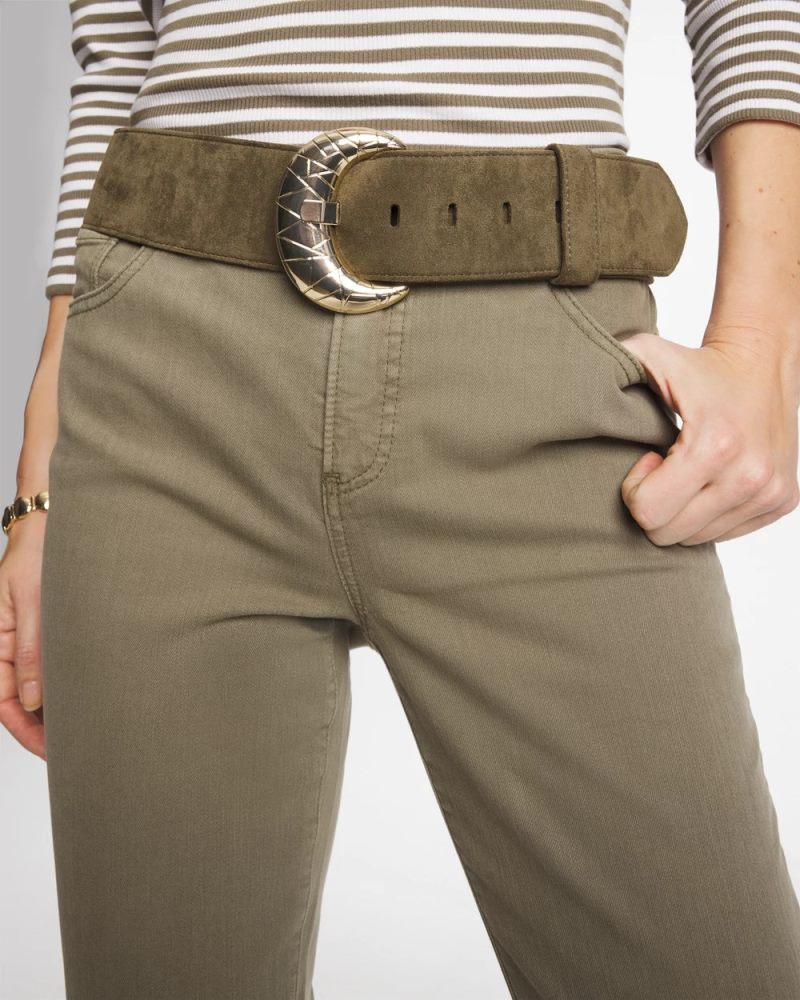 Chicos Green Faux Suede Sash Belt - GREEN