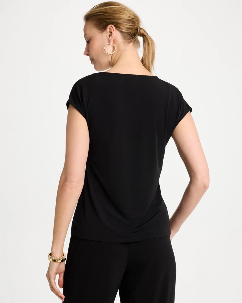 Chicos Travelers™ Knit Asymmetrical Top - BLACK
