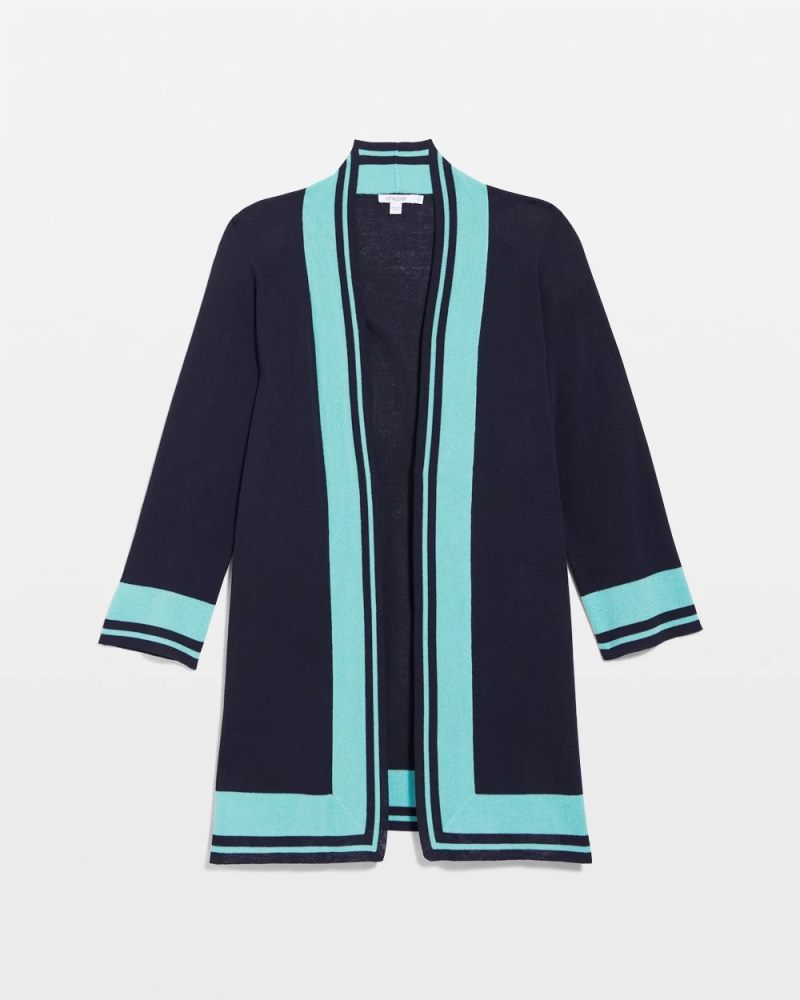 Chicos Travelers™ Collection Open-Front Cardigan - TRAVELERS INDIA INK
