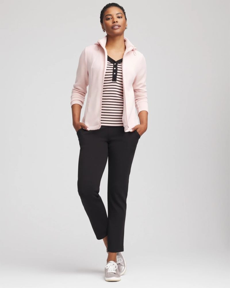 Chicos Zenergy® Ribbed Striped Henley Tee - ROSE SMOKE