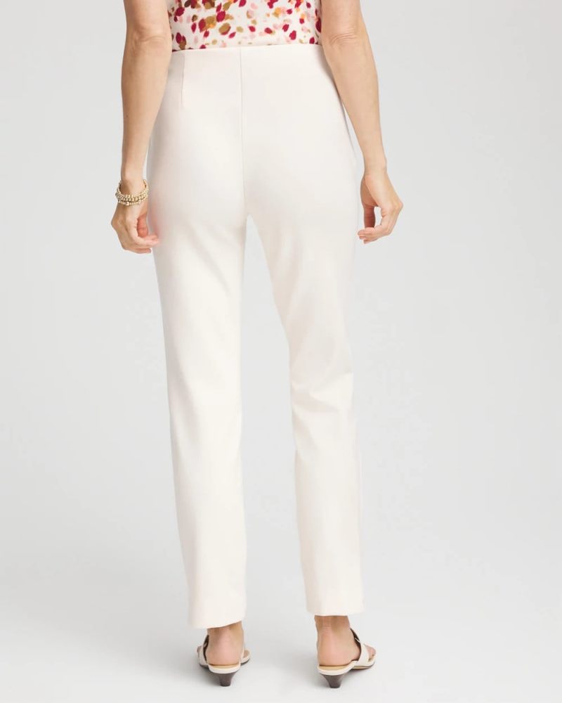 Chicos Juliet Slim Trim Detail Ankle Pants - ENGLISH CREAM