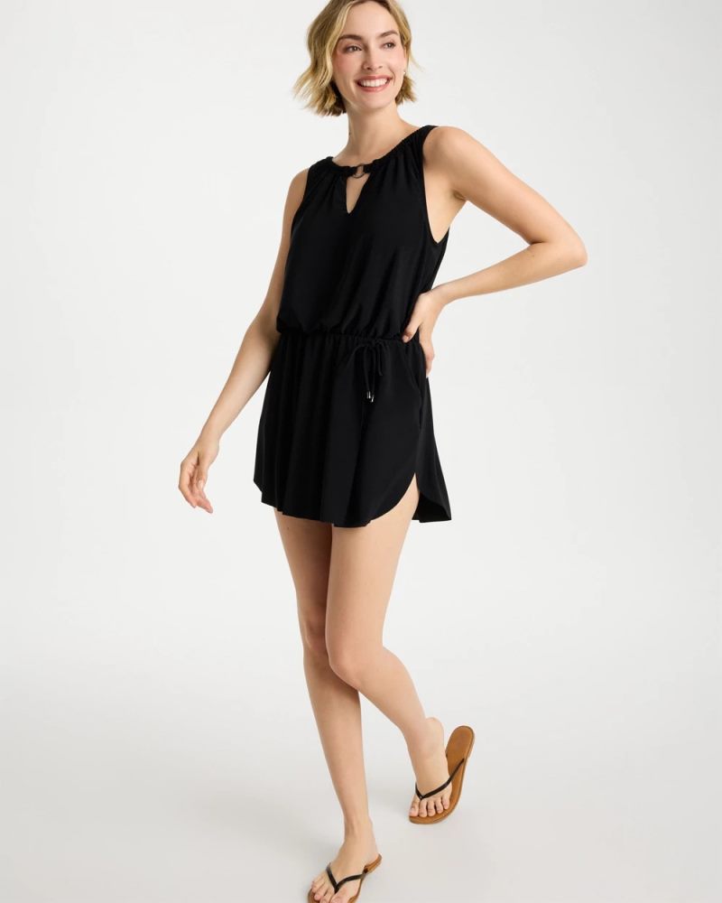 Chicos Magicsuit® Effie Solid Swim Dress - BLACK