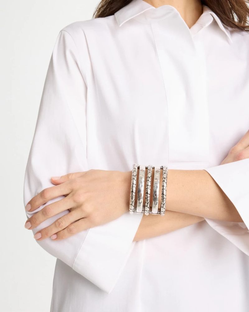 Chicos Silver Island Metals Cuff Bracelet - SILVER