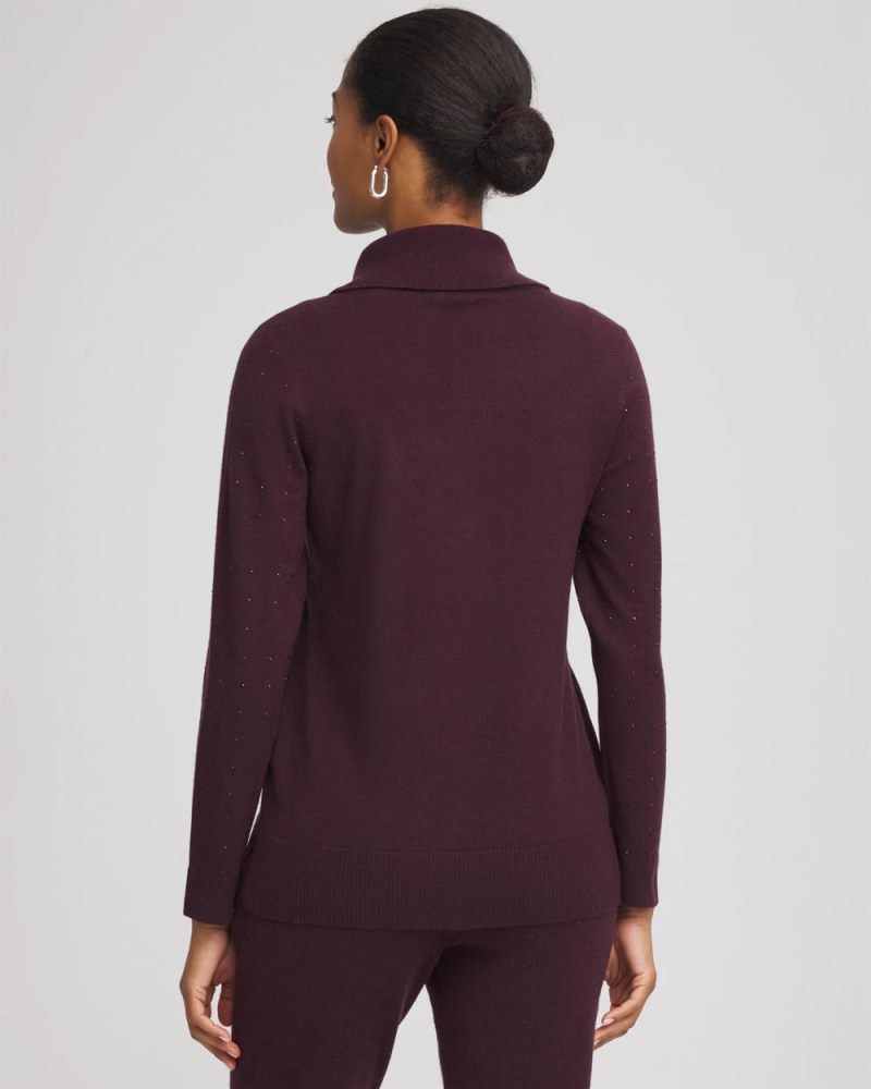 Chicos Zenergy® Luxe Diamante Cowlneck Tunic - NIGHT BLOOM